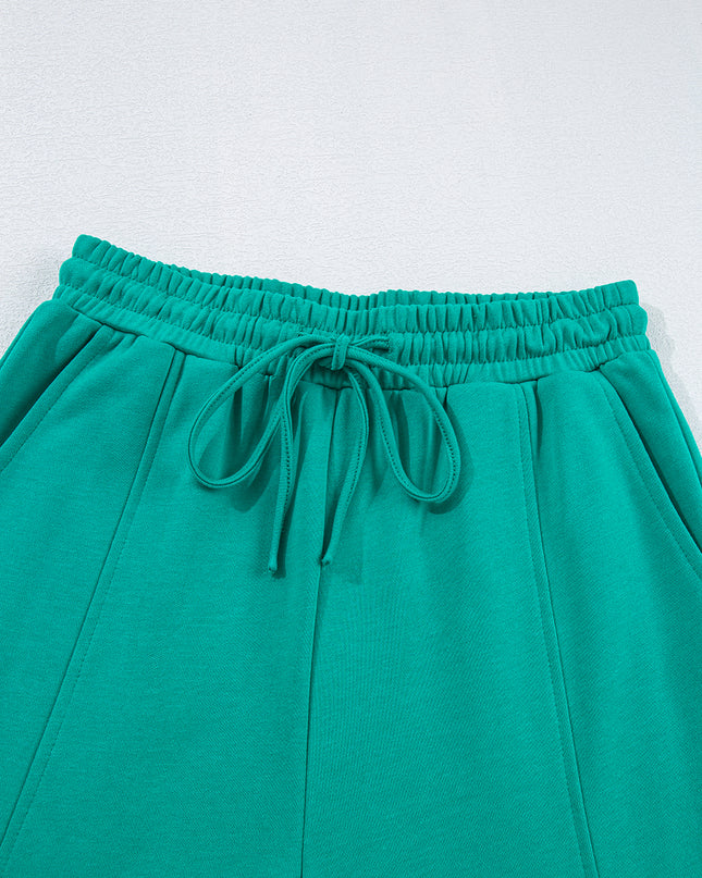 Lapis Mineral Wash Pullover and Wide Leg Cargo Pants Set