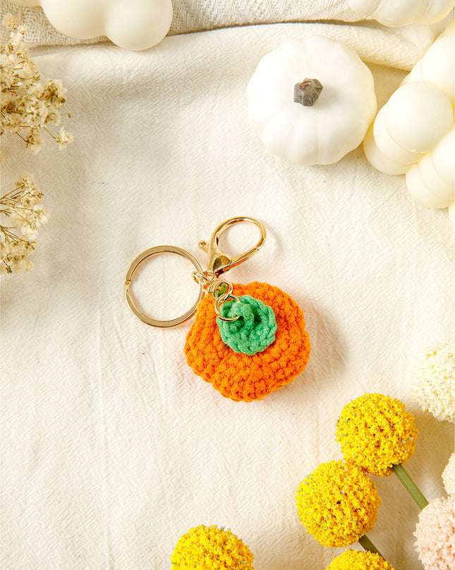 Orange Cute Crochet Fortune Persimmon Pendant Keychain