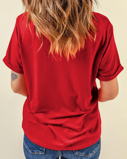 Red Checkered Game Day Graphic T Shirt