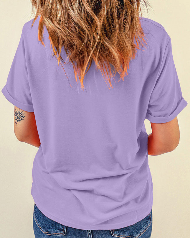 Wisteria Boo Checkered Ghost Crewneck Graphic Tee