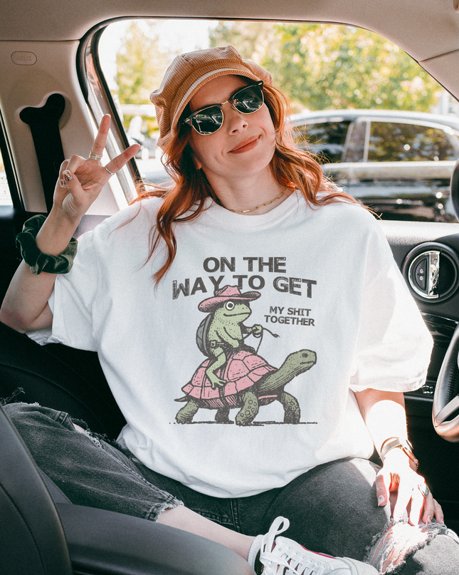 Oversized Funny Graphic Tee – Comfort Colors® “On the Way to Get My Sh*t Together” Shirt | Multiple Colors