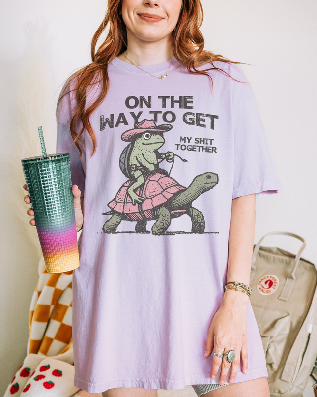 Oversized Funny Graphic Tee – Comfort Colors® “On the Way to Get My Sh*t Together” Shirt | Multiple Colors