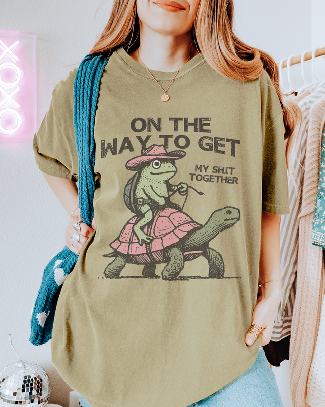 Oversized Funny Graphic Tee – Comfort Colors® “On the Way to Get My Sh*t Together” Shirt | Multiple Colors