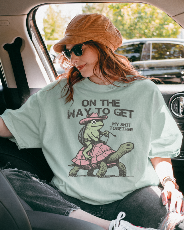 Oversized Funny Graphic Tee – Comfort Colors® “On the Way to Get My Sh*t Together” Shirt | Multiple Colors