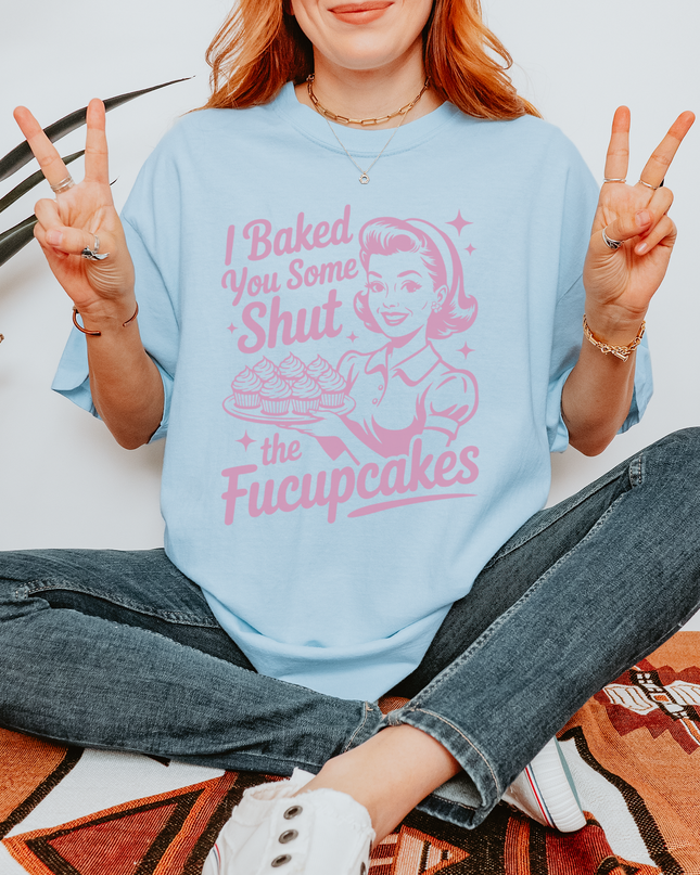 Funny Retro Graphic Tee – “Shut the Fucupcakes” Comfort Colors Shirt | Multiple Colors & Sizes