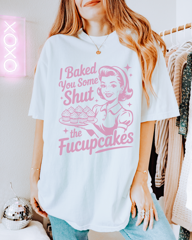 Funny Retro Graphic Tee – “Shut the Fucupcakes” Comfort Colors Shirt | Multiple Colors & Sizes