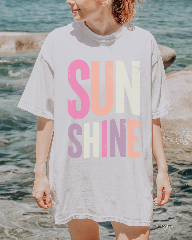 Oversized Sunshine Graphic Tee – Bright Summer Beach Shirt