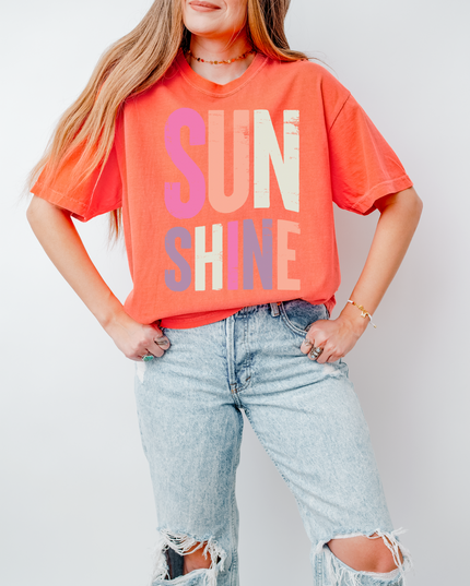 Oversized Sunshine Graphic Tee – Bright Summer Beach Shirt