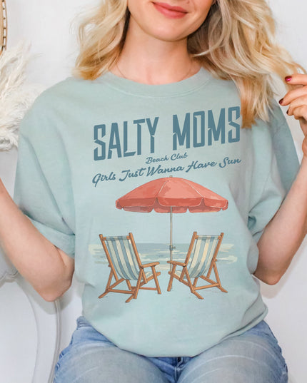 Salty Moms T-Shirt for Beach Lovers, Unisex Casual Tee, Gift for Moms, Summer Wear, Vacation Style, Nautical Fashion