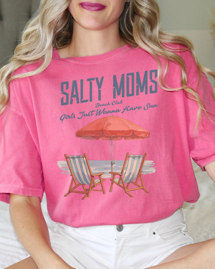 Salty Moms T-Shirt for Beach Lovers, Unisex Casual Tee, Gift for Moms, Summer Wear, Vacation Style, Nautical Fashion