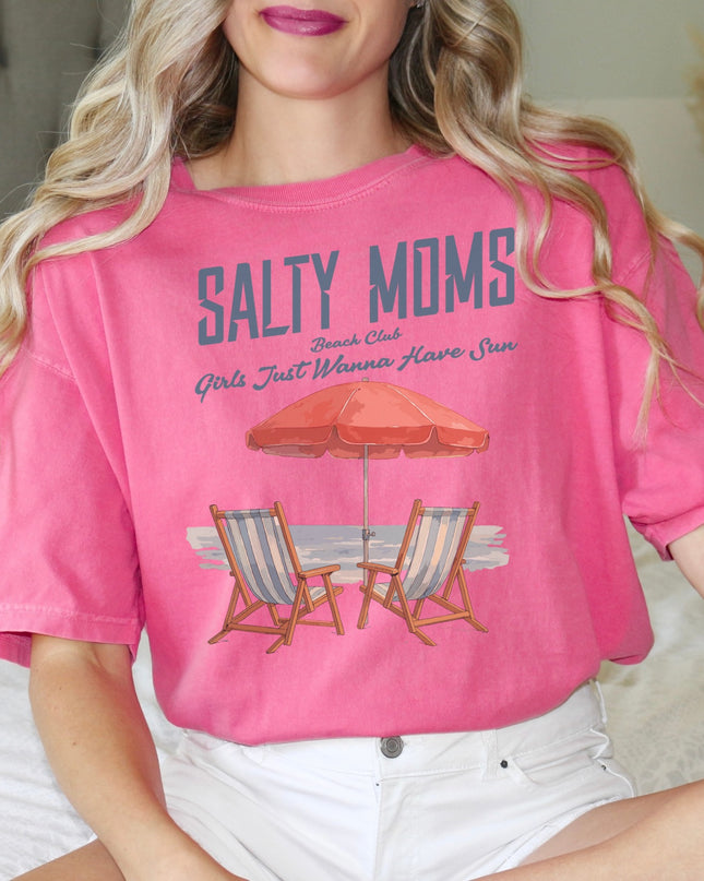 Salty Moms T-Shirt for Beach Lovers, Unisex Casual Tee, Gift for Moms, Summer Wear, Vacation Style, Nautical Fashion