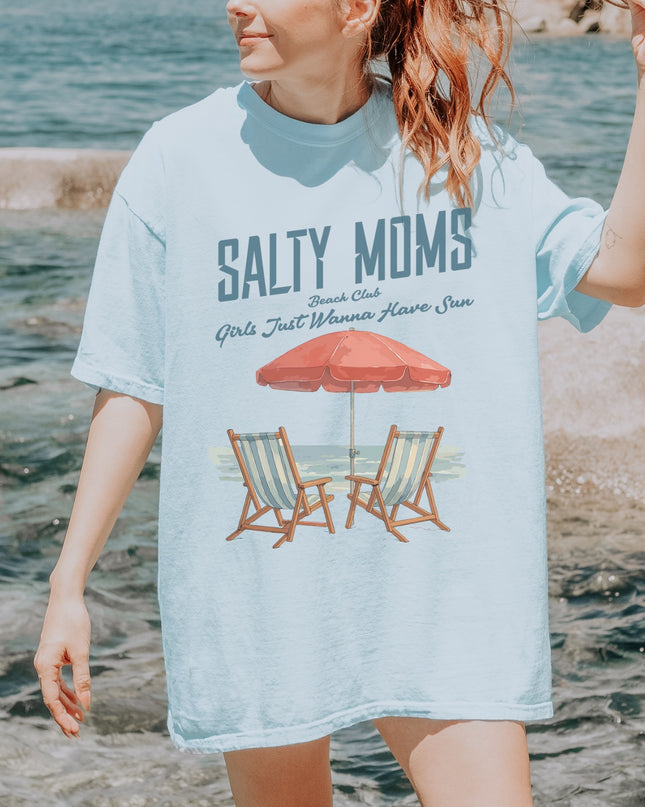 Salty Moms T-Shirt for Beach Lovers, Unisex Casual Tee, Gift for Moms, Summer Wear, Vacation Style, Nautical Fashion