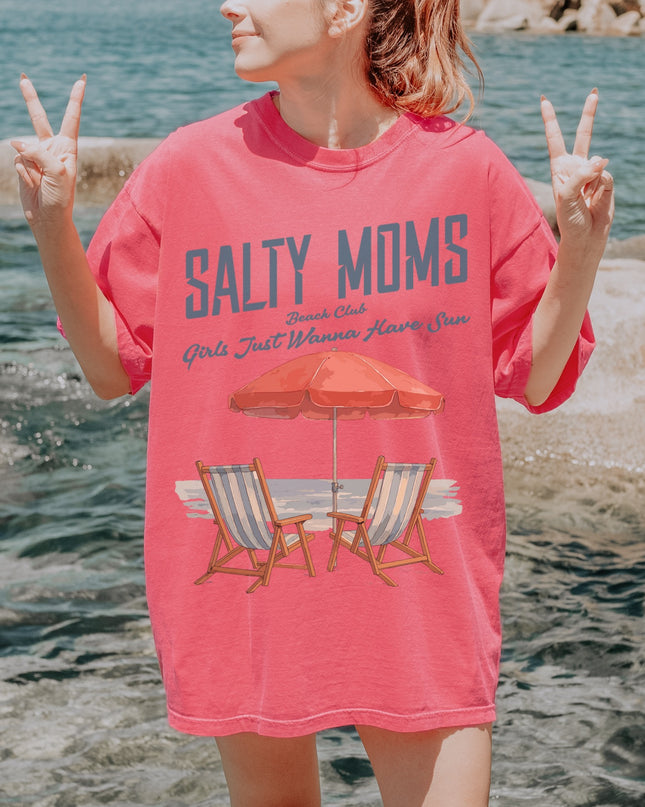 Salty Moms T-Shirt for Beach Lovers, Unisex Casual Tee, Gift for Moms, Summer Wear, Vacation Style, Nautical Fashion