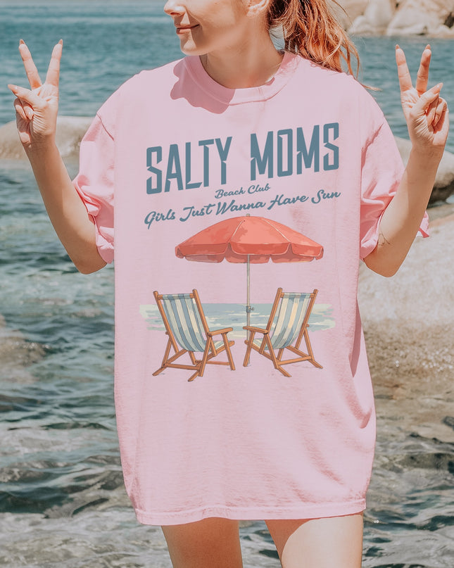 Salty Moms T-Shirt for Beach Lovers, Unisex Casual Tee, Gift for Moms, Summer Wear, Vacation Style, Nautical Fashion
