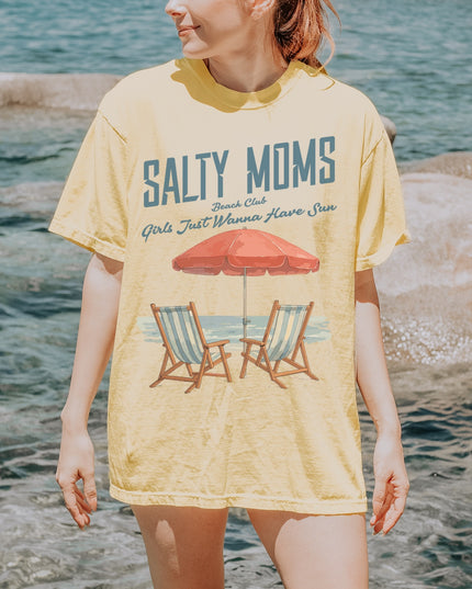Salty Moms T-Shirt for Beach Lovers, Unisex Casual Tee, Gift for Moms, Summer Wear, Vacation Style, Nautical Fashion