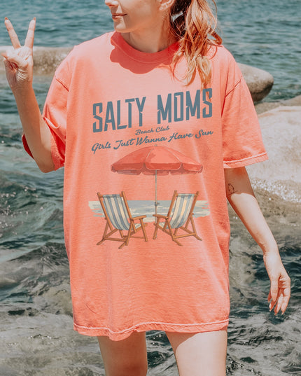 Salty Moms T-Shirt for Beach Lovers, Unisex Casual Tee, Gift for Moms, Summer Wear, Vacation Style, Nautical Fashion