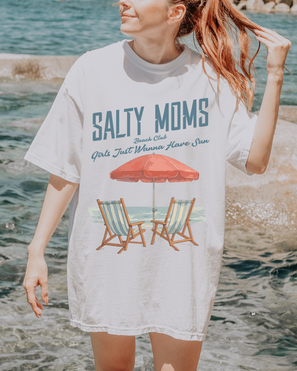 Salty Moms T-Shirt for Beach Lovers, Unisex Casual Tee, Gift for Moms, Summer Wear, Vacation Style, Nautical Fashion