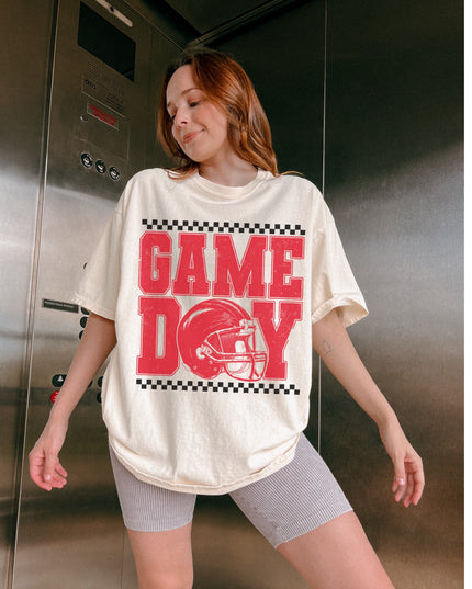 Game Day Graphic Tee – Retro Football Shirt for Women | Oversized Tailgate T-Shirt
