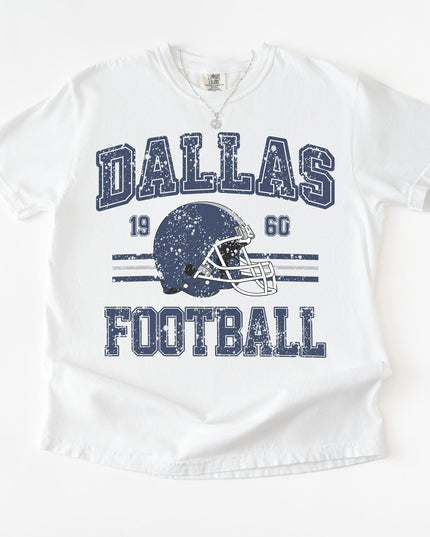 Dallas Football Graphic Tee – Vintage Distressed Unisex T-Shirt (White Only)