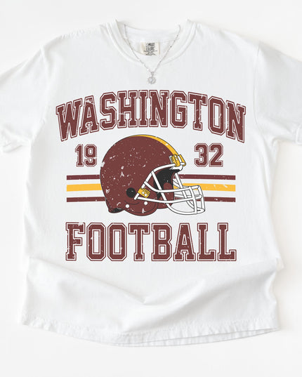 Washington Football Vintage Graphic Tee – White Oversized Game Day Shirt