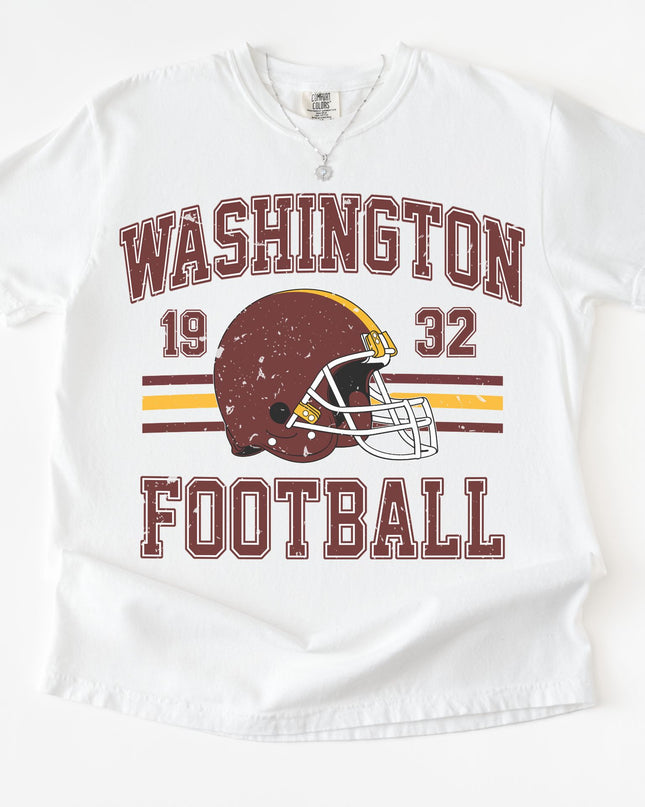 Washington Football Vintage Graphic Tee – White Oversized Game Day Shirt