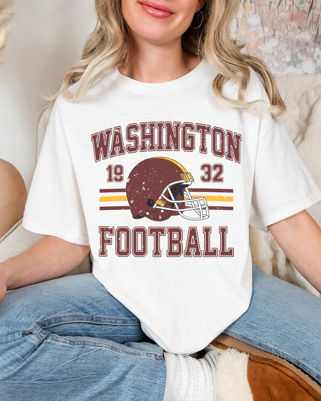 Washington Football Vintage Graphic Tee – White Oversized Game Day Shirt