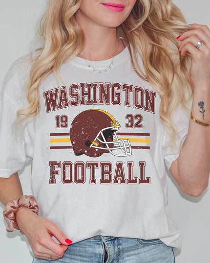 Washington Football Vintage Graphic Tee – White Oversized Game Day Shirt