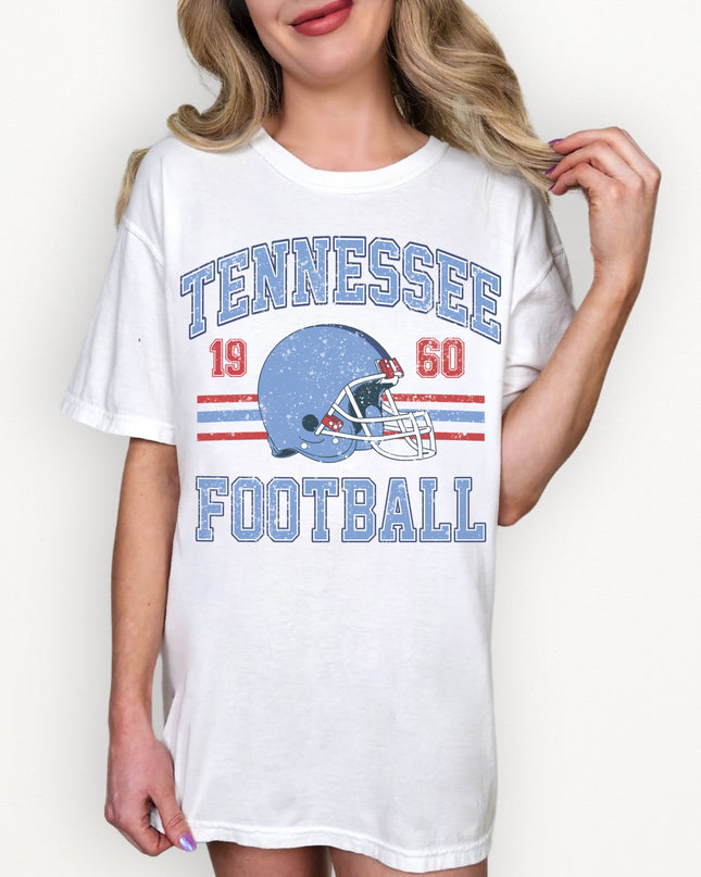 Tennessee Football Vintage Graphic Tee – White Oversized Game Day Shirt