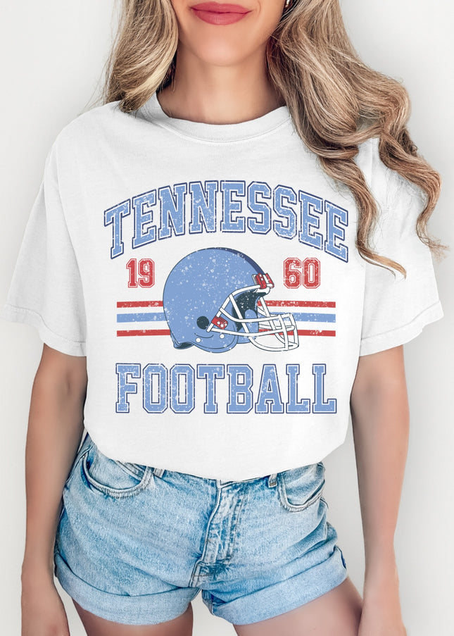 Tennessee Football Vintage Graphic Tee – White Oversized Game Day Shirt