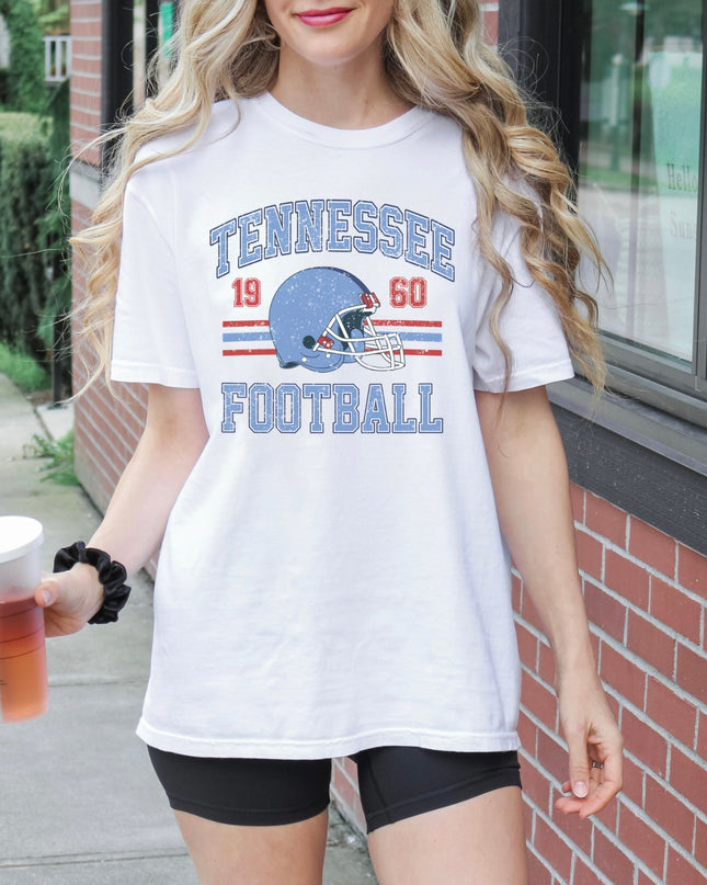 Tennessee Football Vintage Graphic Tee – White Oversized Game Day Shirt