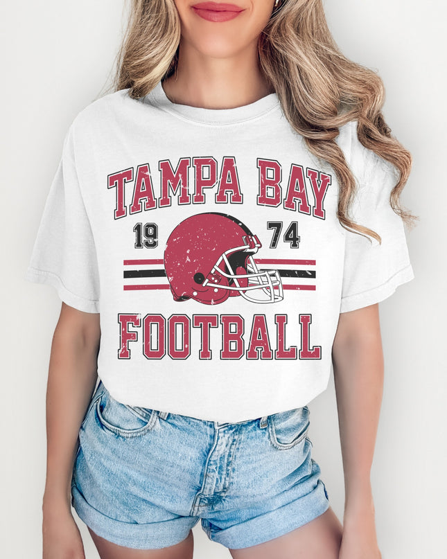Tampa Bay Football Vintage Graphic Tee – White Oversized Game Day Shirt