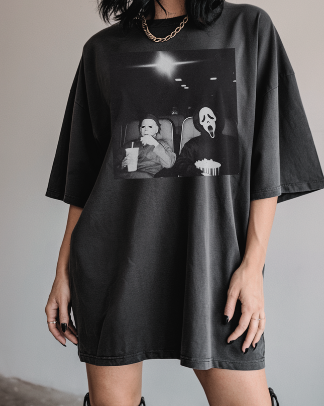 Oversized Horror Movie Graphic Tee | Pepper & Black | Size Up 2 for Comfy Fit