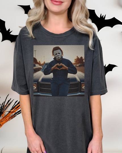 Michael Myers Heart Unisex T-Shirt | Halloween Horror Tee, Movie Lover Gift, Spooky Apparel, Unisex Gift, Halloween Costume Shirt