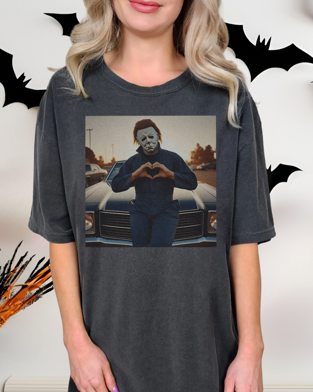 Michael Myers Heart Unisex T-Shirt | Halloween Horror Tee, Movie Lover Gift, Spooky Apparel, Unisex Gift, Halloween Costume Shirt