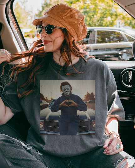 Michael Myers Heart Unisex T-Shirt | Halloween Horror Tee, Movie Lover Gift, Spooky Apparel, Unisex Gift, Halloween Costume Shirt