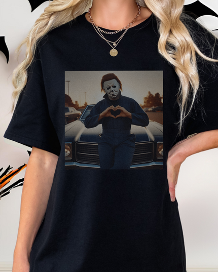 Michael Myers Heart Unisex T-Shirt | Halloween Horror Tee, Movie Lover Gift, Spooky Apparel, Unisex Gift, Halloween Costume Shirt