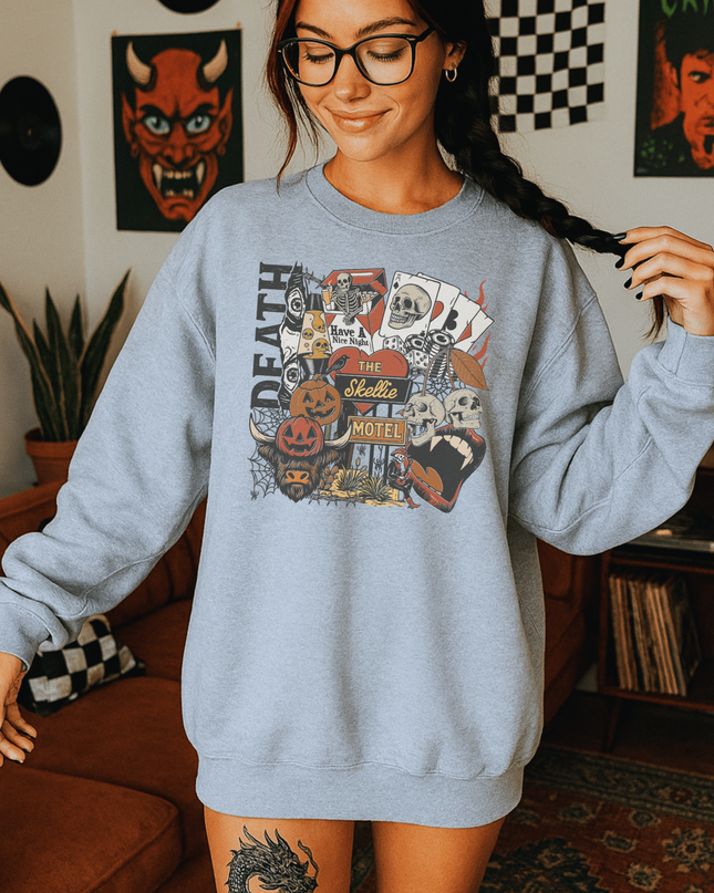 Halloween Vibes Crewneck Sweatshirt, Cozy Fall Fashion, Spooky Autumn Style, Unisex Sweatshirt, Halloween Apparel, Perfect Gift