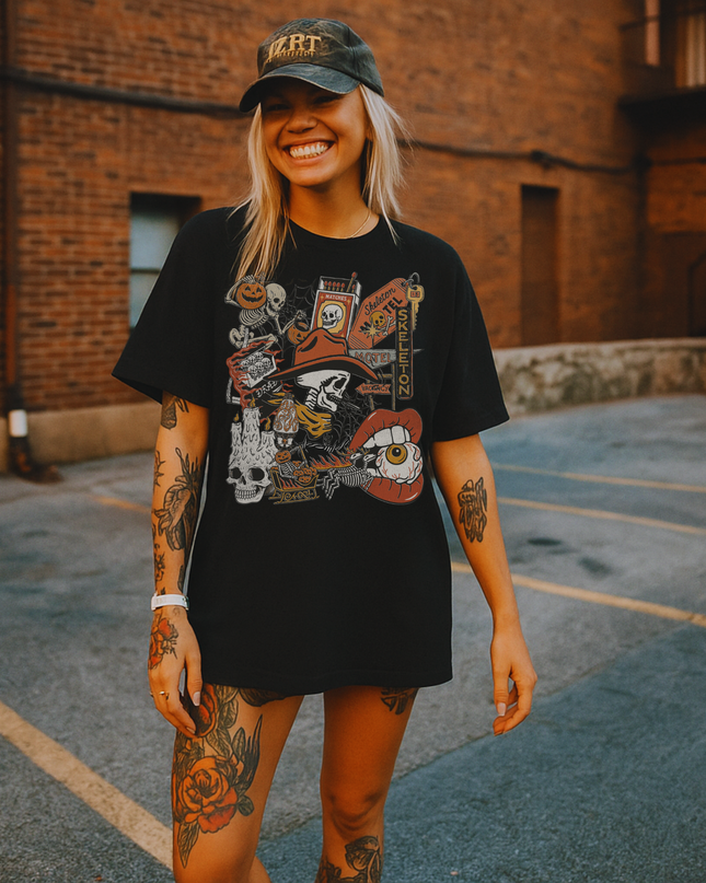 Halloween Graphic Tee, Unisex Spooky Shirt, Vintage Style T-shirt, Fall Apparel, Halloween Costume Layering