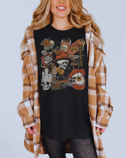 Halloween Graphic Tee, Unisex Spooky Shirt, Vintage Style T-shirt, Fall Apparel, Halloween Costume Layering