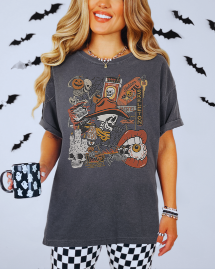 Halloween Graphic Tee, Unisex Spooky Shirt, Vintage Style T-shirt, Fall Apparel, Halloween Costume Layering