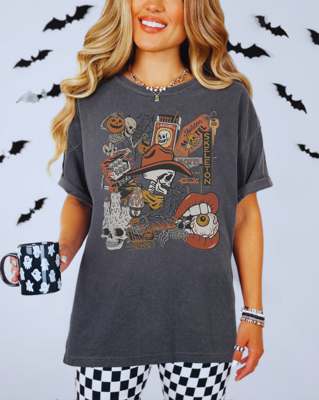 Halloween Graphic Tee, Unisex Spooky Shirt, Vintage Style T-shirt, Fall Apparel, Halloween Costume Layering