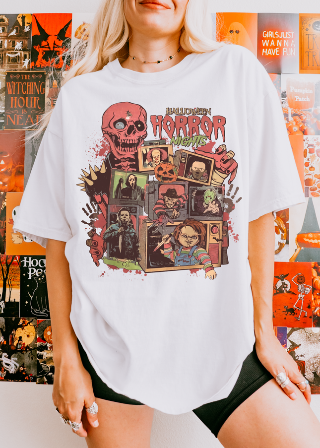 Halloween Horror Unisex T-shirt, Spooky Tee for Fans, Perfect for Parties, Gift for Horror Lovers, Unique Graphic Tee