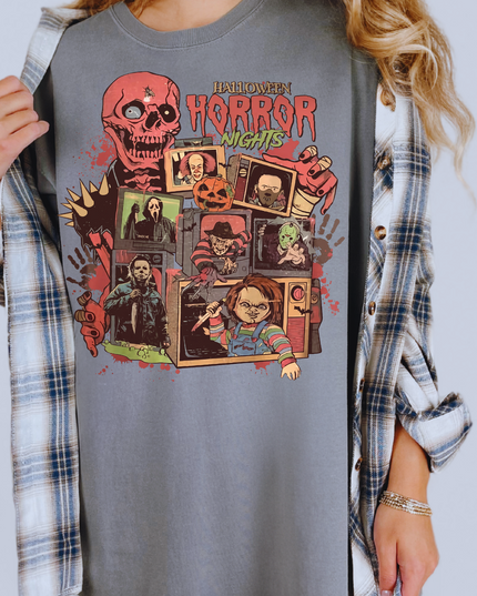 Halloween Horror Unisex T-shirt, Spooky Tee for Fans, Perfect for Parties, Gift for Horror Lovers, Unique Graphic Tee