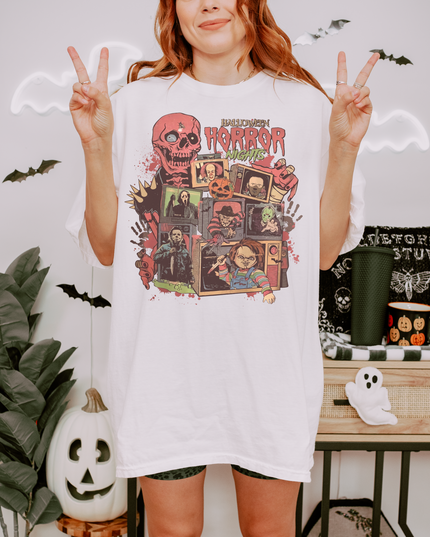 Halloween Horror Unisex T-shirt, Spooky Tee for Fans, Perfect for Parties, Gift for Horror Lovers, Unique Graphic Tee