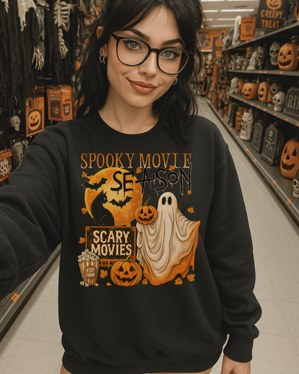 Spooky Movie Season Crewneck Sweatshirt - Halloween Apparel, Horror Lover Gift, Cozy Fall Sweater, Scary Movies Sweatshirt, Unisex [...]