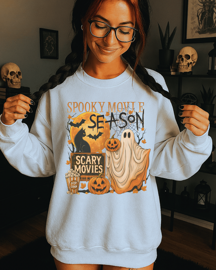 Spooky Movie Season Crewneck Sweatshirt - Halloween Apparel, Horror Lover Gift, Cozy Fall Sweater, Scary Movies Sweatshirt, Unisex [...]