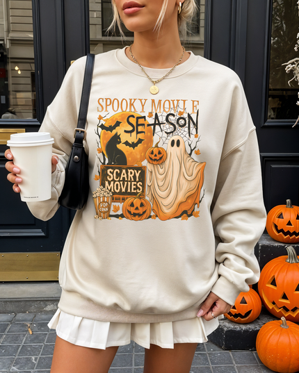Spooky Movie Season Crewneck Sweatshirt - Halloween Apparel, Horror Lover Gift, Cozy Fall Sweater, Scary Movies Sweatshirt, Unisex [...]