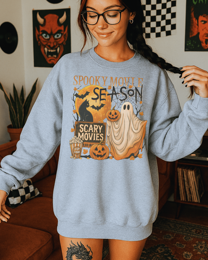 Spooky Movie Season Crewneck Sweatshirt - Halloween Apparel, Horror Lover Gift, Cozy Fall Sweater, Scary Movies Sweatshirt, Unisex [...]