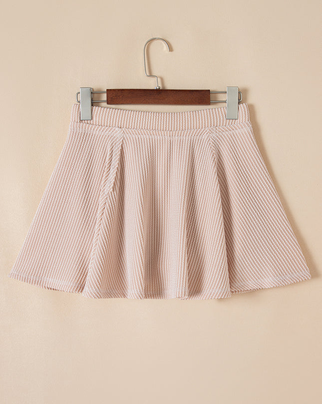 Jet Stream Lantern Sleeve Pullover & Ruffle Mini Skirt Set – Chic Two Piece Outfit