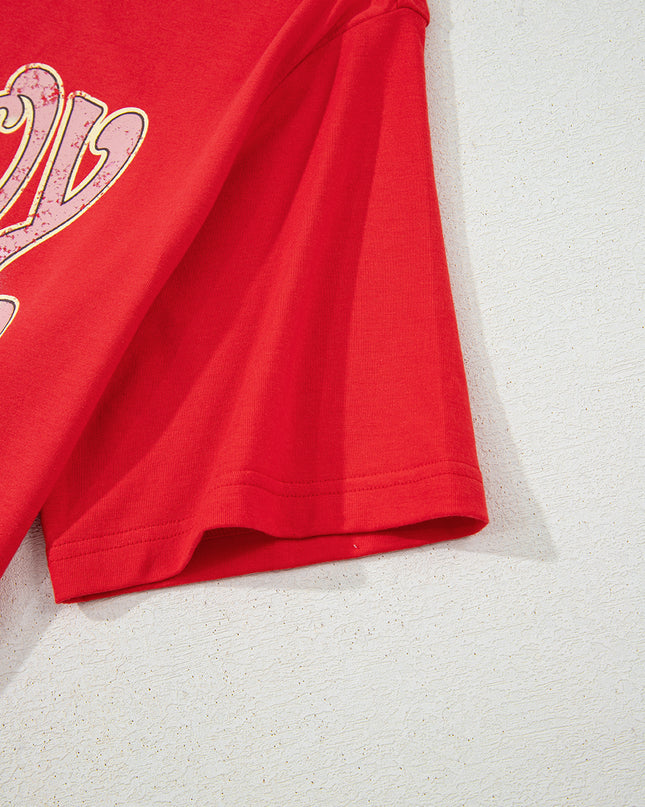 Tomato Red COWBOY Vintage Graphic Loose Tee